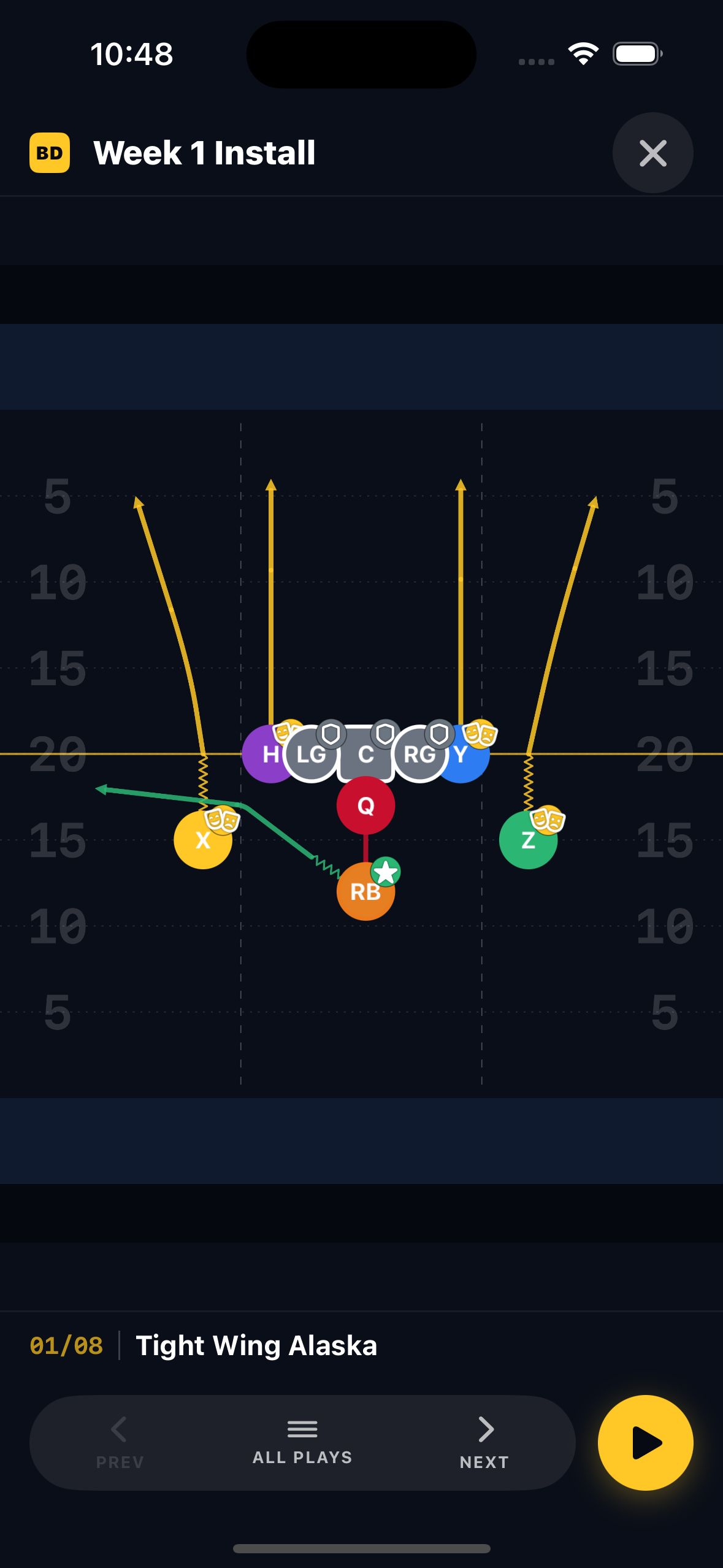 A player stepping through an install on iPhone